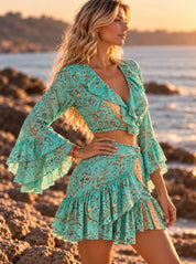 Lunaria Turquoise Boho Two-Piece Set