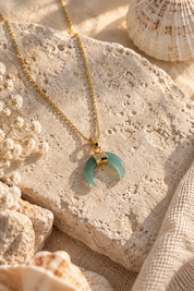 Green Aventurine Moon Necklace