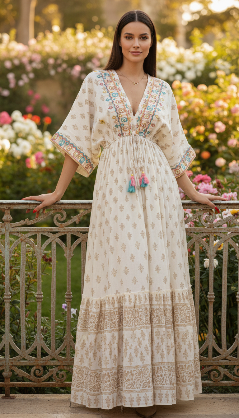 Robe longue colorée