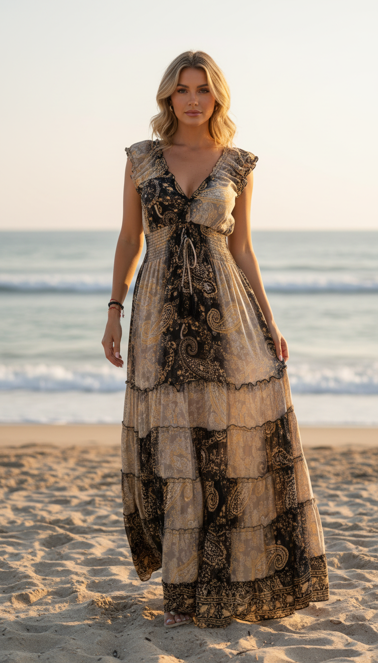 Amara Black Silk Maxi Dress