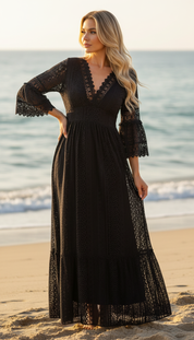 Salbeigrünes Spitzenkleid