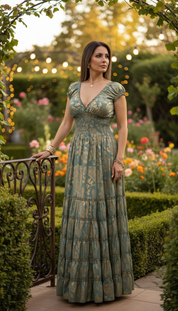 Robe longue en soie sereine