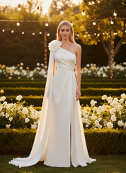 Mikado One-Shoulder Wedding Dress