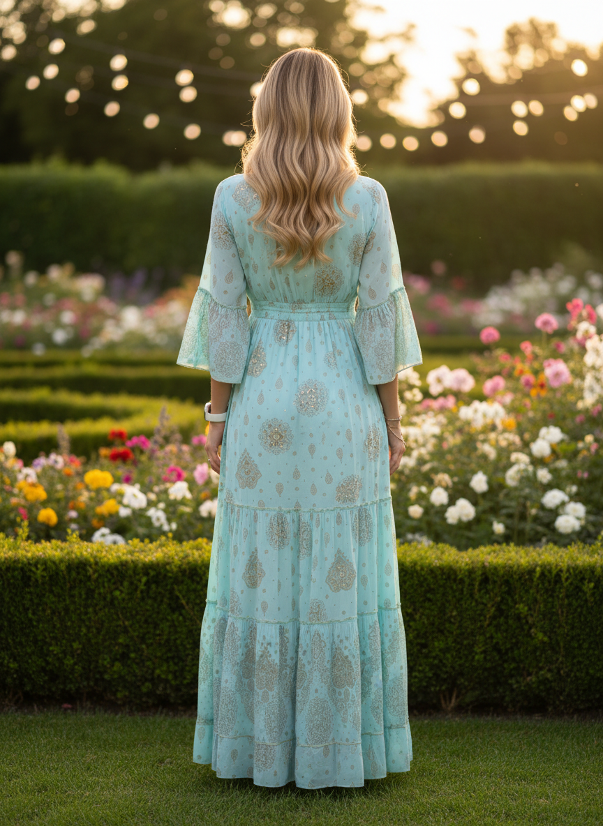 Solene Blue Maxi Dress