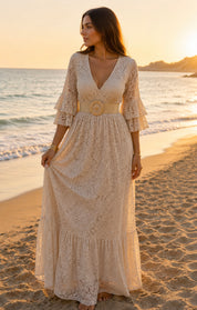 Robe en dentelle vaporeuse