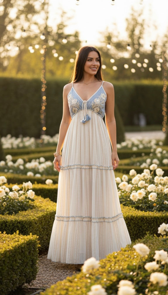 Luna Whisper Blue Maxi Dress