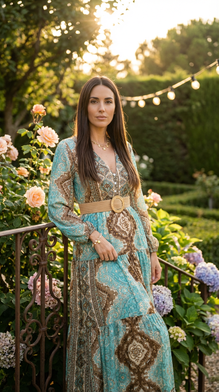 Robe en soie Aurora Sky