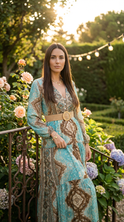 Robe en soie Aurora Sky