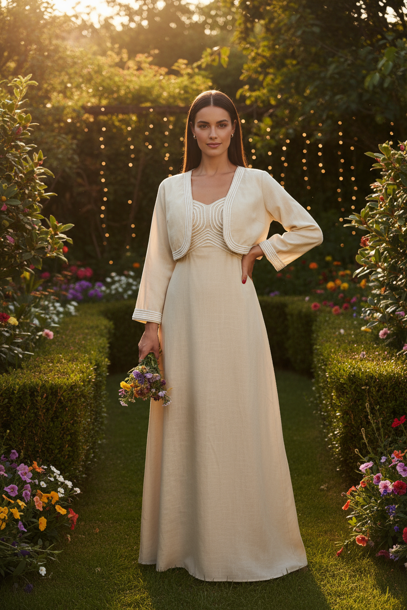 Organic Beige Boho Dress