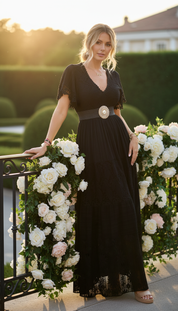 Black Aura Maxi Dress
