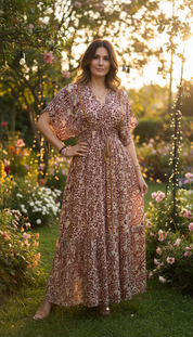 Bohemian Harmony Ruby Silk Dress