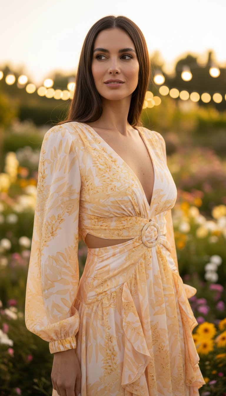 Romantic Silk & Organic Cotton Maxi Dress