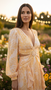 Romantic Silk & Organic Cotton Maxi Dress