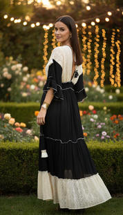 Robe longue bohème Velvet Night – Création romantique artisanale