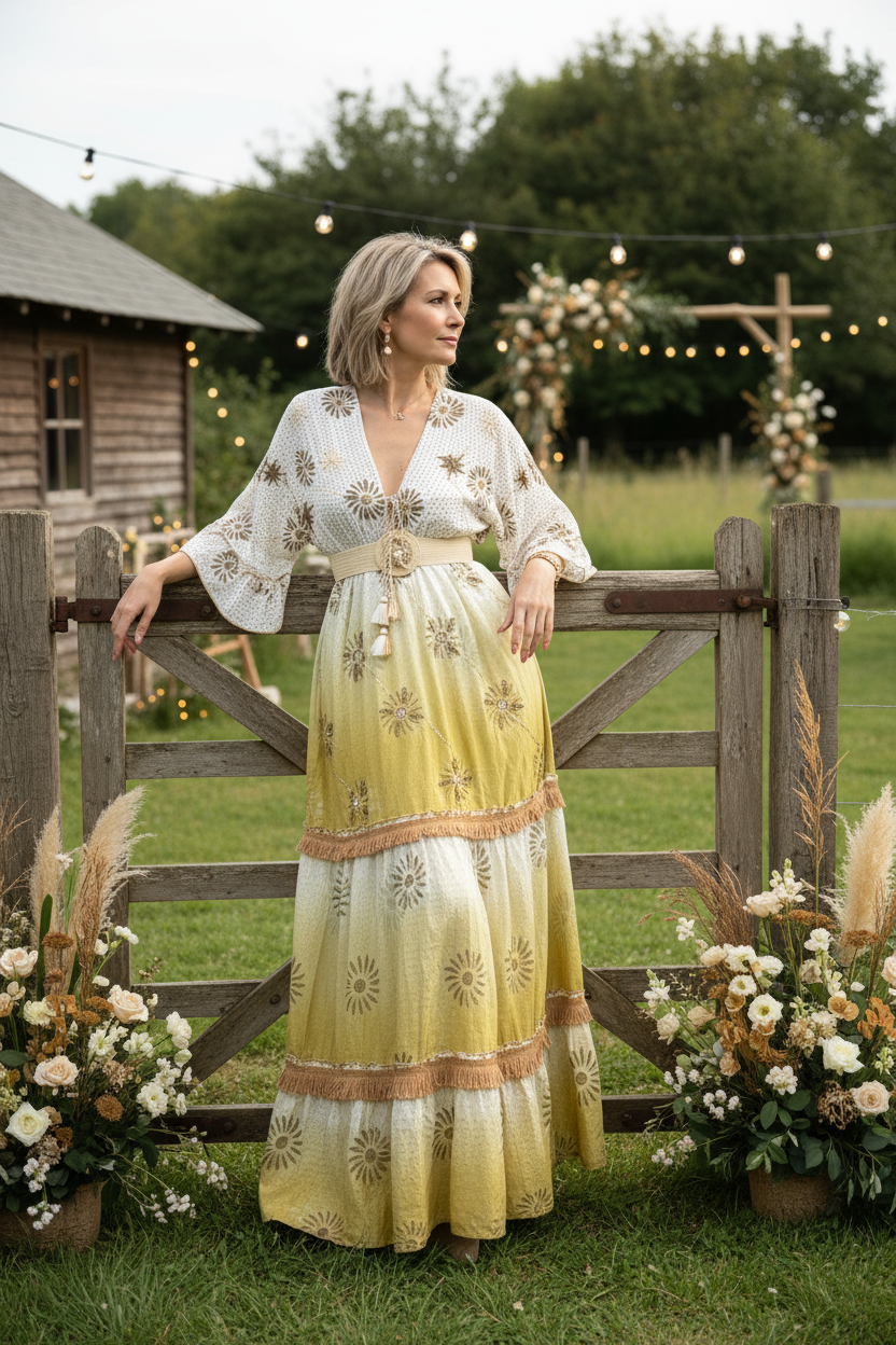 Viscose Tie-Dye Boho Maxi Dress