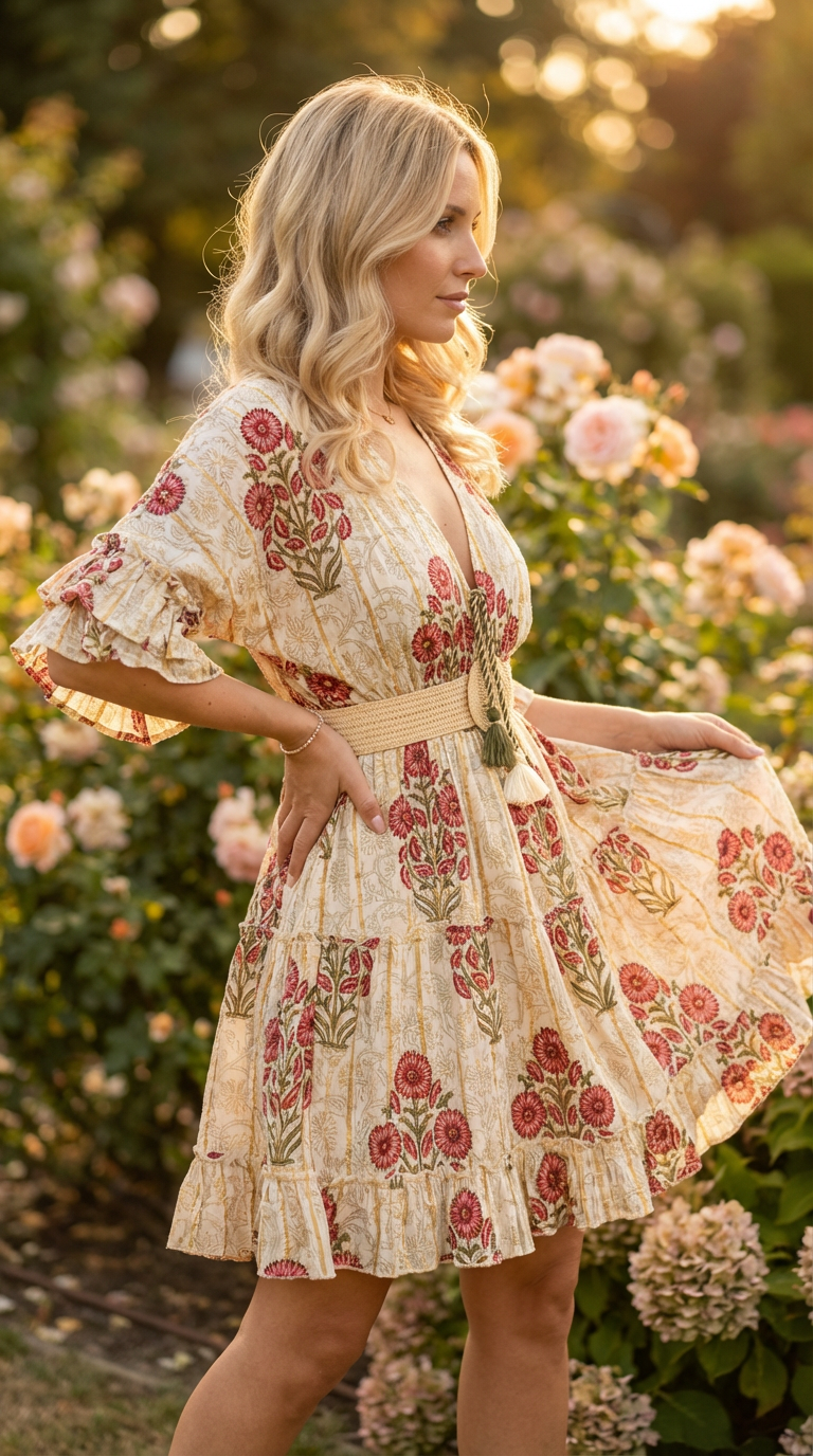 Rainbow Threads Mini Dress