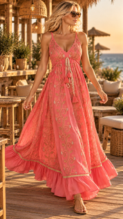 Luna Edem Pink Maxi Dress