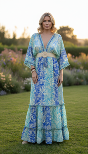 Golden Aura  Silk Dress