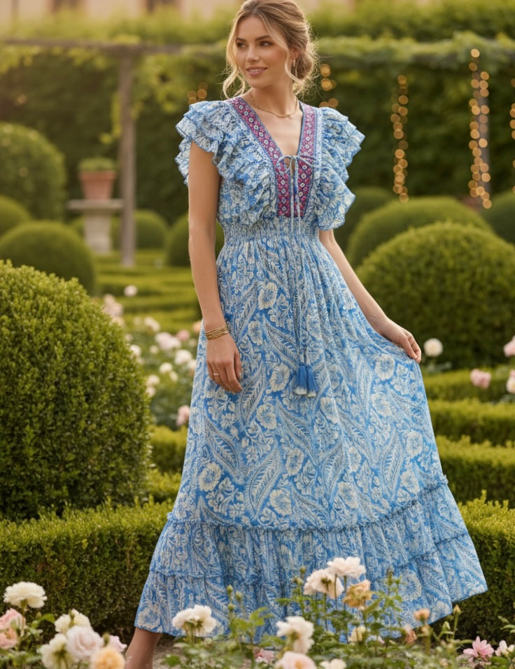 Robe en soie rose Aurore