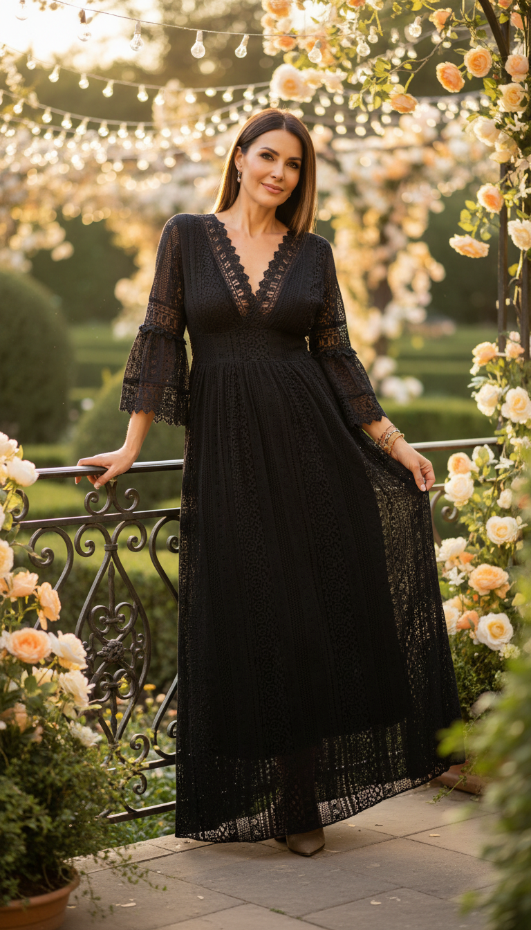 Salbeigrünes Spitzenkleid