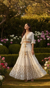 Aurora Golden Embroidered Boho Set