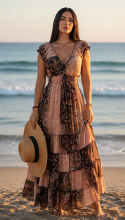 Amara Pink Silk Maxi Dress