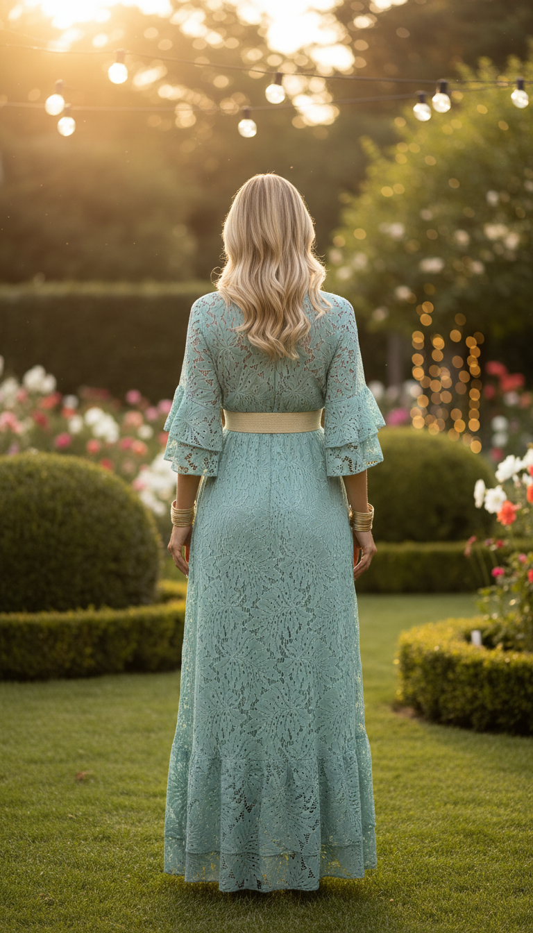 Ethereal Blue Lace Gown