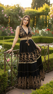 Golden Garden Noir Maxikleid