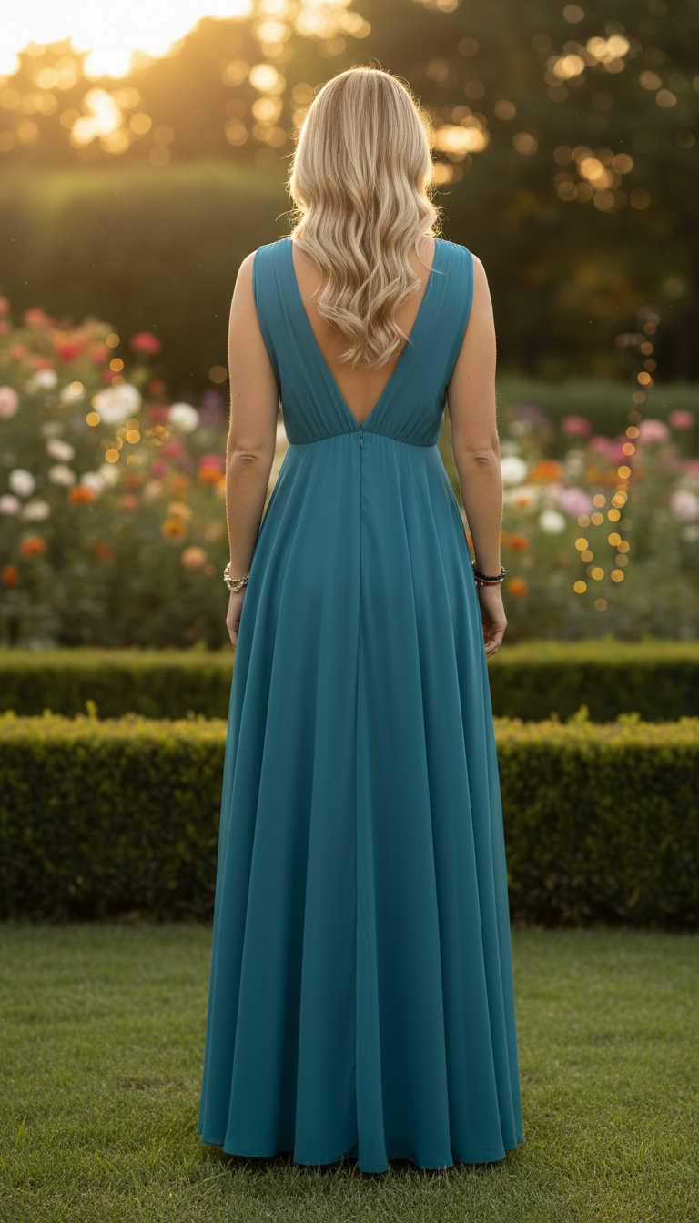 Robe longue bleu cramoisi