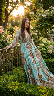 Robe en soie Aurora Sky