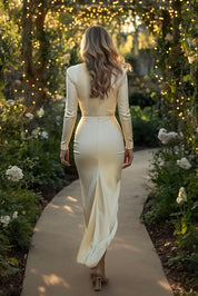 Beige Allure Evening Dress