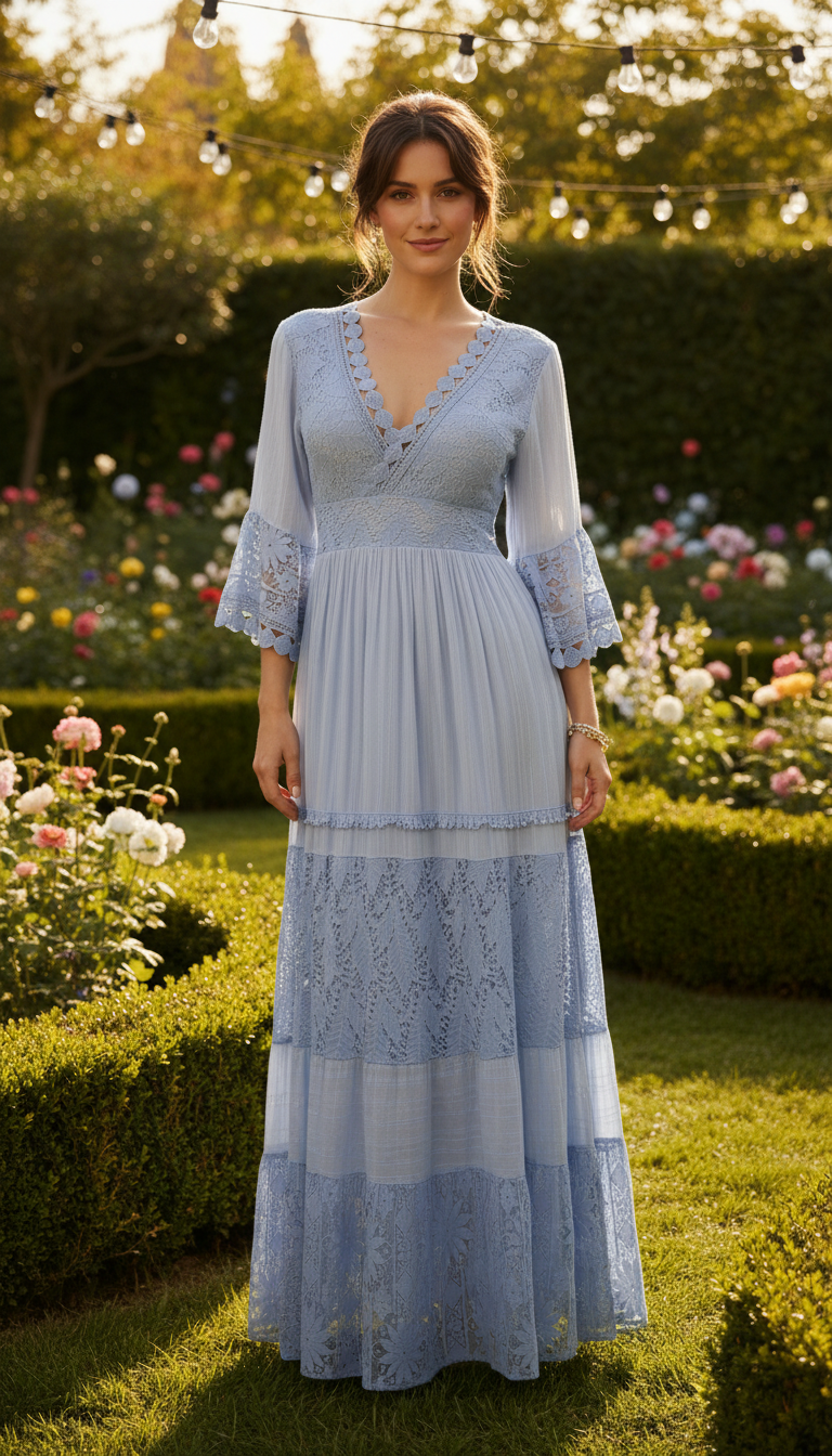 Reines Maxi-Boho-Kleid