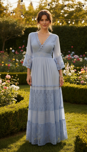 Reines Maxi-Boho-Kleid