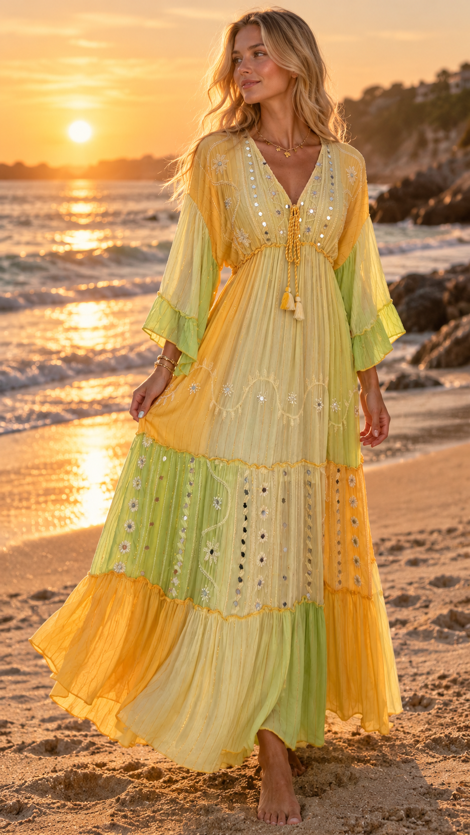 Solana Embroidered Maxi Dress