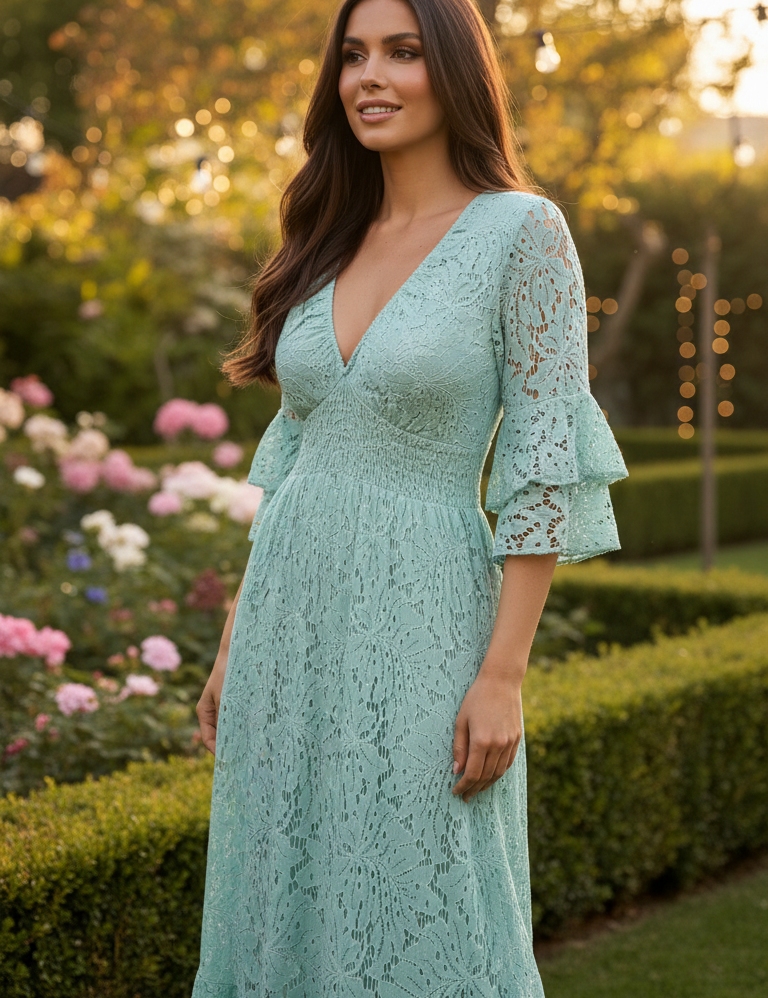 Ethereal Black Lace Gown