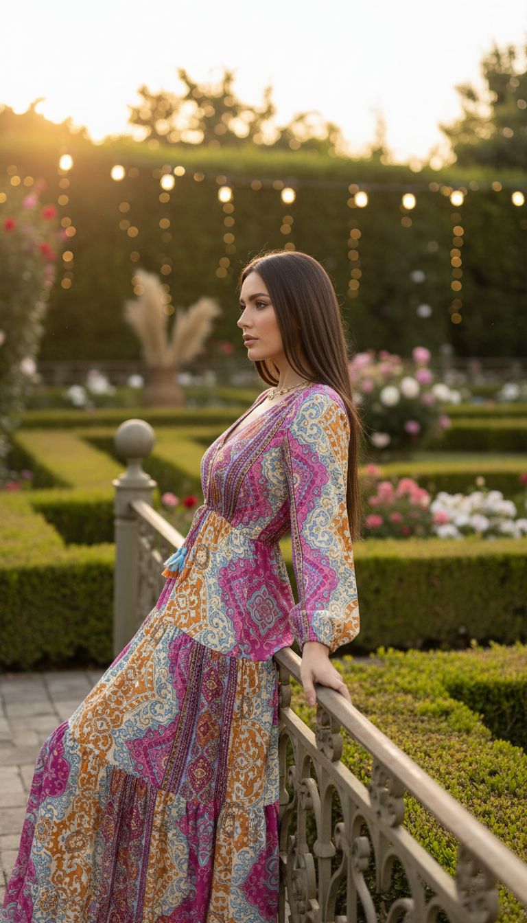 Robe en soie rose Aurore