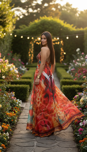 Fire Boho Silk Dress