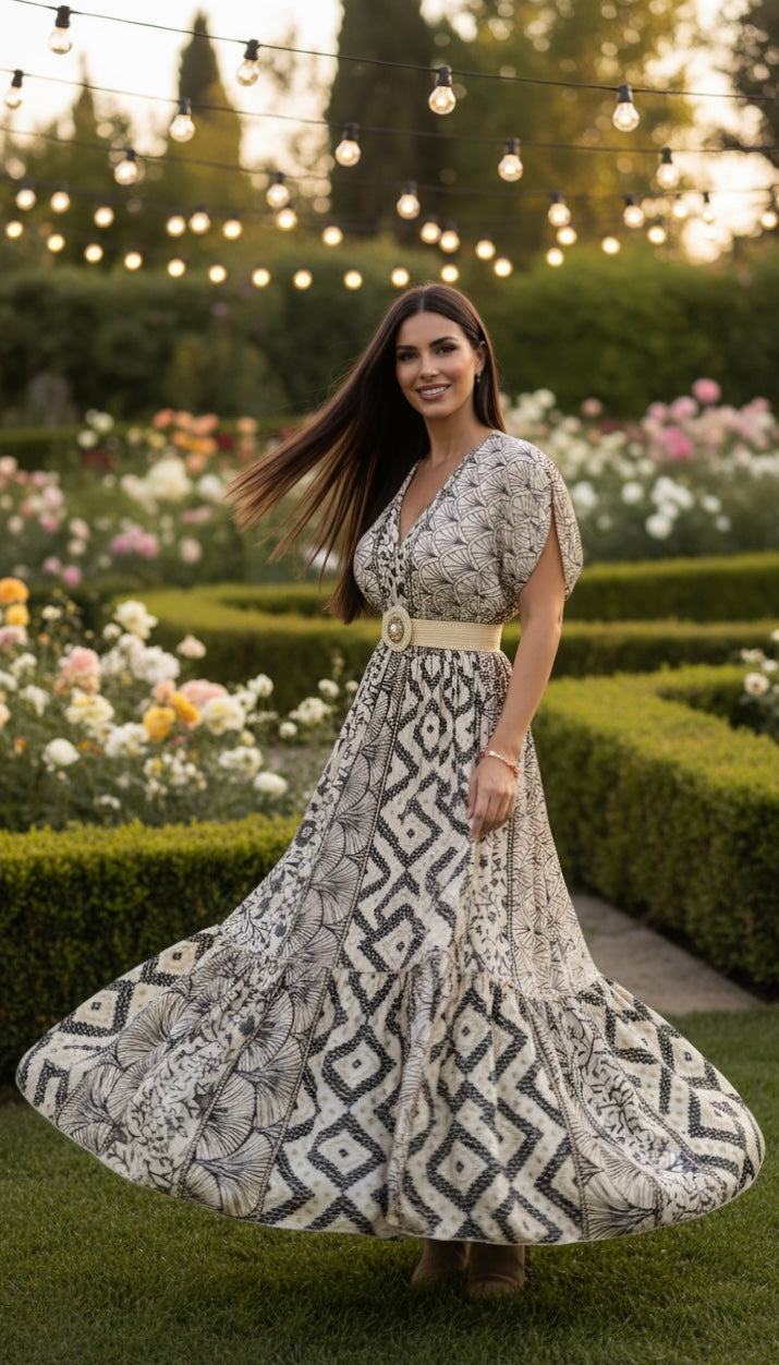 Bohemian Harmony Silk Dress