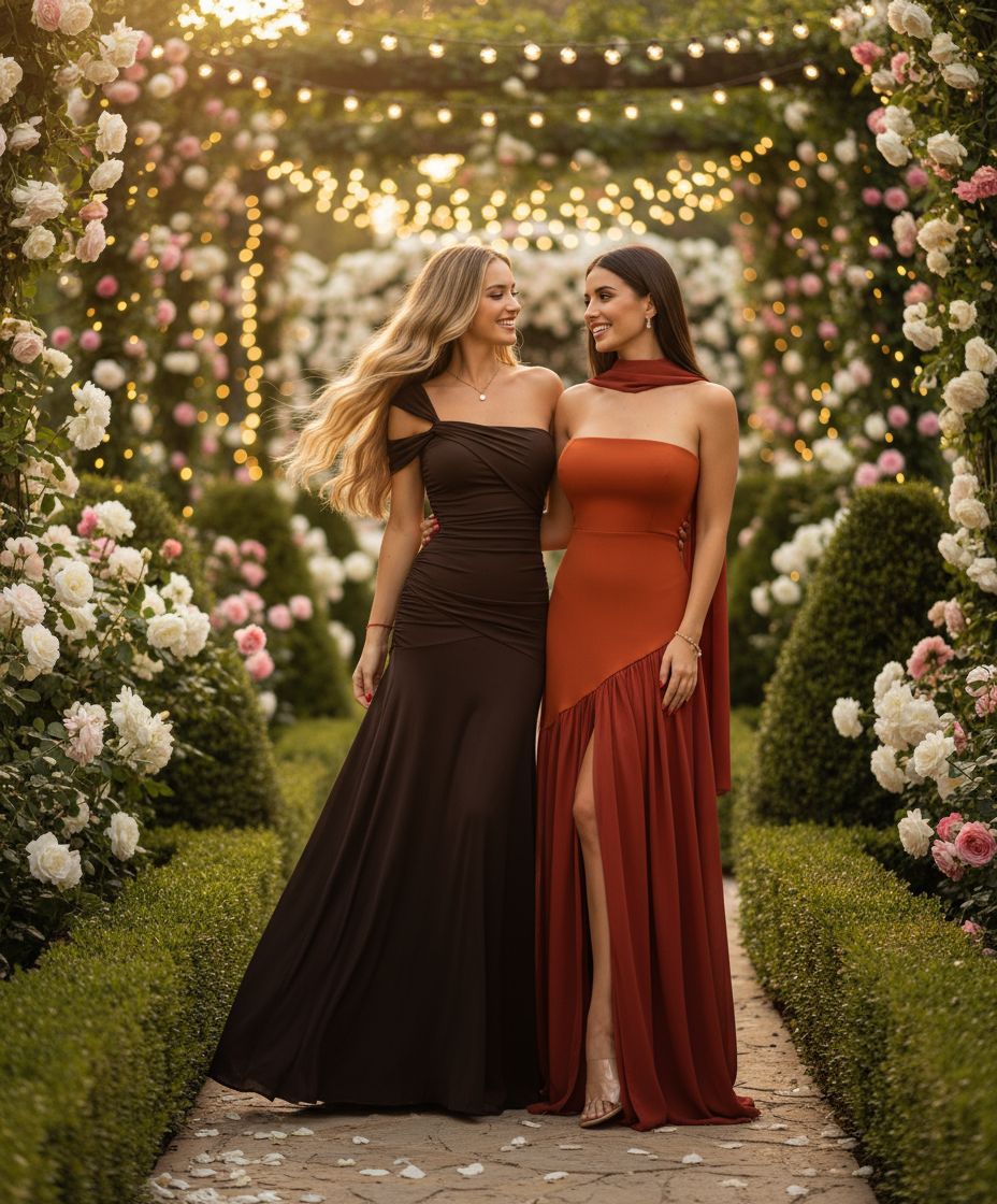 Brown elegant Party Dress