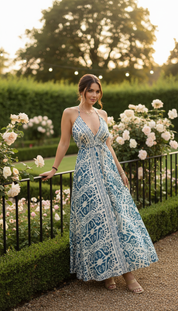 Kai Blue Silk Dress