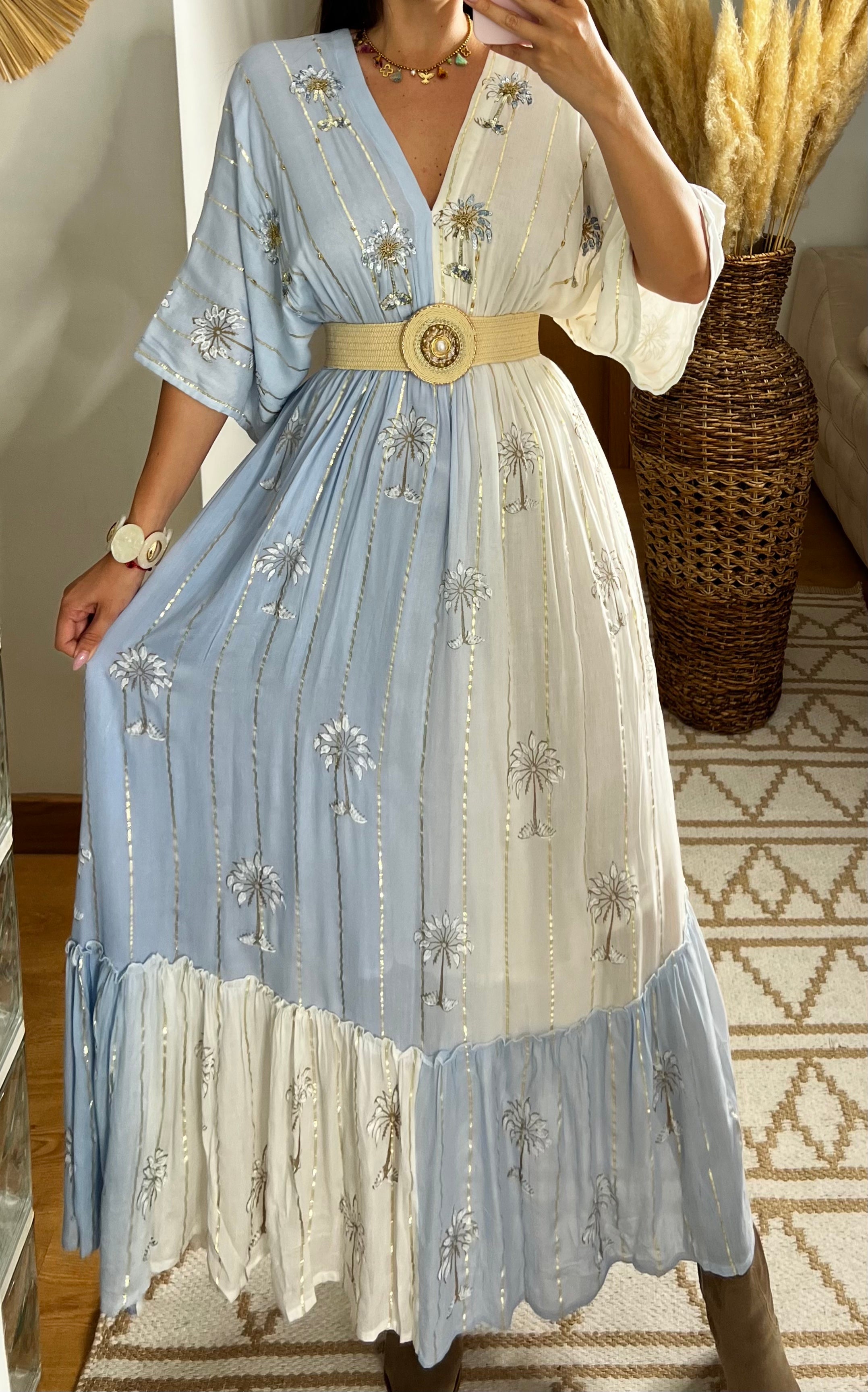 Palm Boho Maxi Dress