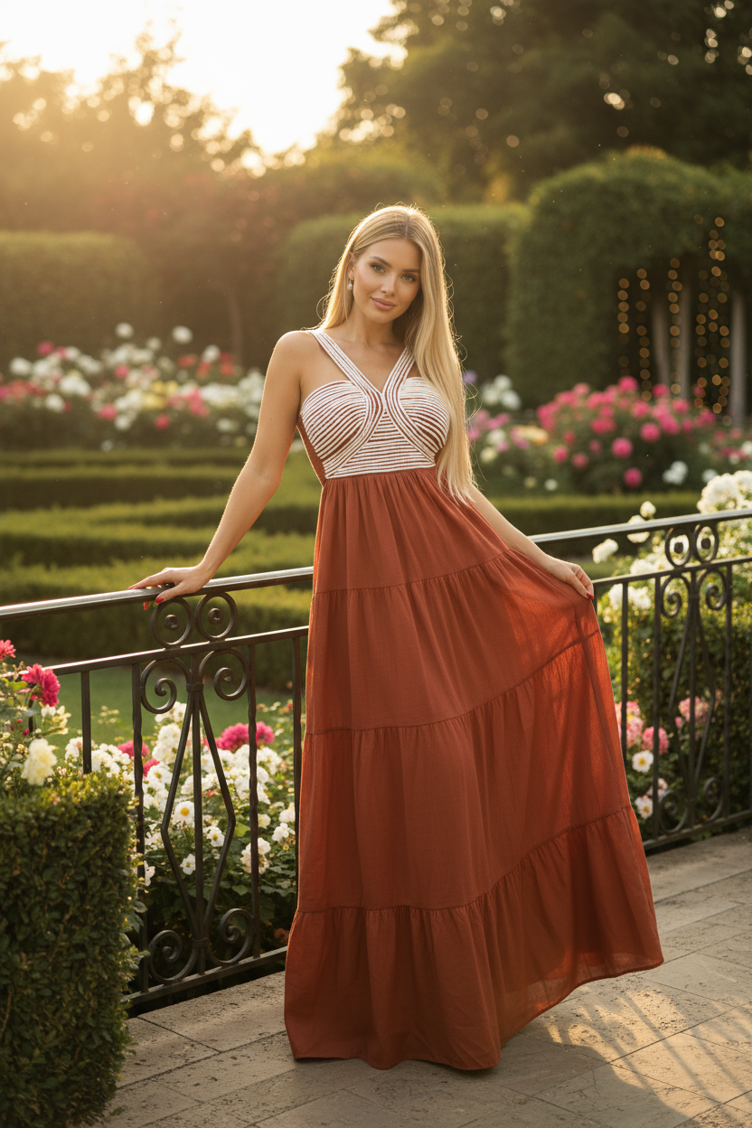 Organic Terracotta Boho Dress