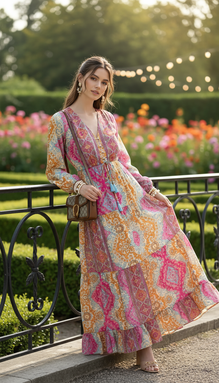 Robe en soie rose Aurore