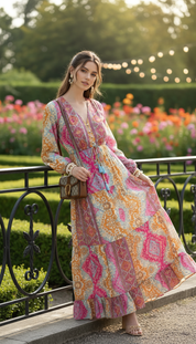 Robe en soie rose Aurore