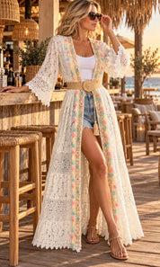 Ivory Soul Lace Kimono – Handcrafted Elegance