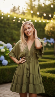 Robe courte Green Garden