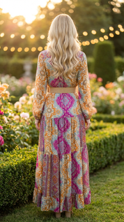 Robe en soie rose Aurore