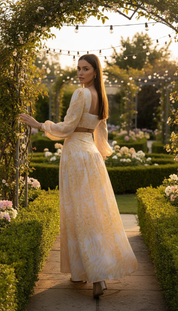 Romantic Silk & Organic Cotton Maxi Dress