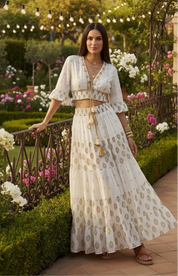 Aurora Golden Embroidered Boho Set