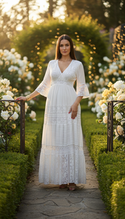Boho White Lace Dress
